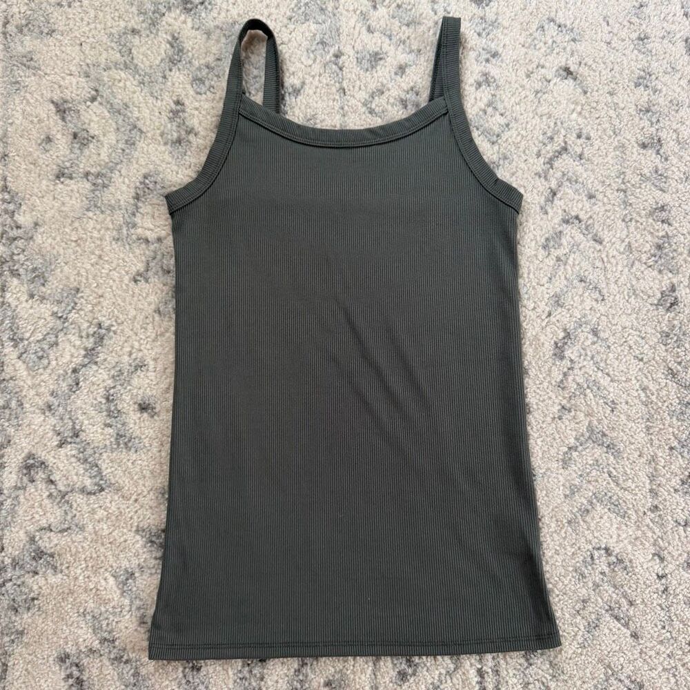 No Boundaries Green Ribbed Tank